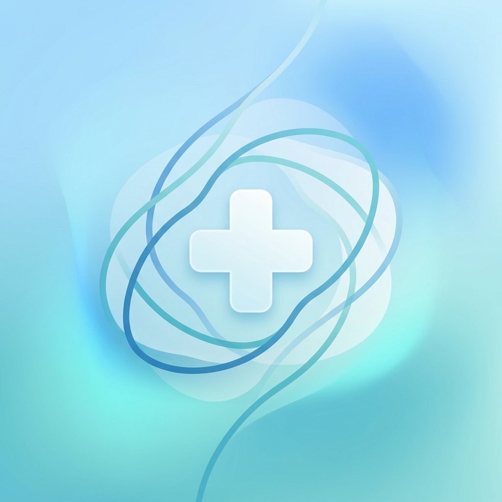 Abstrakte medizinische Grafik als Symbol für Gesundheit und Vertrauen